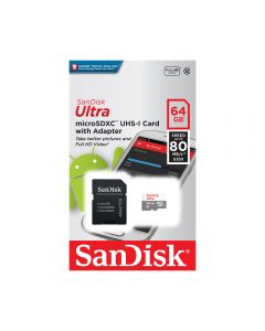 Card Memorie Sandisk Ultra MicroSDXC 64 GB UHS-I Clasa 10 80MB/s + Adaptor SD