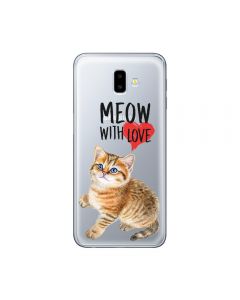 Husa Samsung Galaxy J6 Plus Lemontti Silicon Art Meow With Love