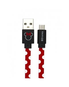 Cablu Disney USB MicroUSB Minnie Dots Red