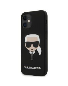 Husa iPhone 12 Mini Karl Lagerfeld Silicon Karl's Head Negru