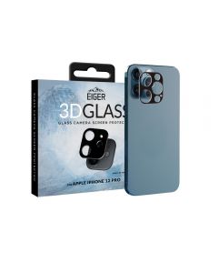 Folie Sticla Camera iPhone 12 Pro Eiger 3D Glass Clear Black