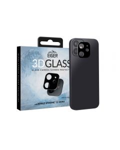 Folie Sticla Camera iPhone 12 Mini Eiger 3D Glass Clear Black