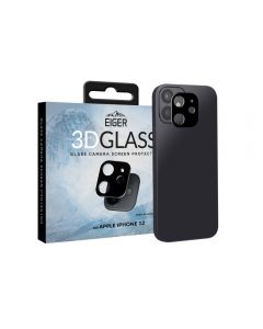 Folie Sticla Camera iPhone 12 Eiger 3D Glass Clear Black