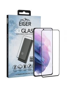 Folie Samsung Galaxy S21 Plus Eiger Sticla 3D Case Friendly Clear Black