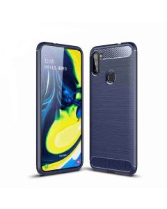 Husa Samsung Galaxy A11 / M11 Lemontti Carbon Case Flexible Albastru