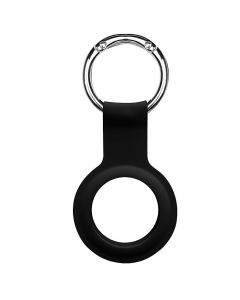 Husa AirTag Devia Silicon Key Ring Black(breloc chei)