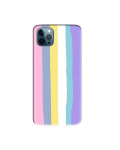 Husa iPhone 12 / 12 Pro Lemontti Silicon Rainbow Pink