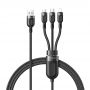 Cablu 3 in 1 Lightning & MicroUSB & Type-C Mcdodo Super Fast Charging Black (5A, 1.2m)