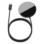 Incarcator Mini Baseus Simple Magnetic Wireless, MagSafe iPhone,15W, cablu type-c 1.5m, Black