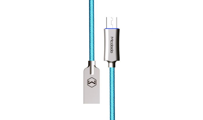 Cablu MicroUSB Mcdodo Auto Disconnect Blue (1m, QC3.0, led indicator)