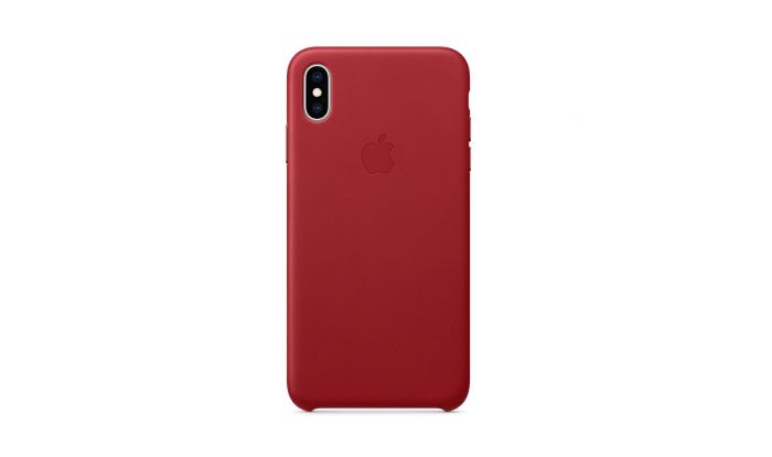 Husa Original iPhone XS Max Apple Leather Red (piele naturala)